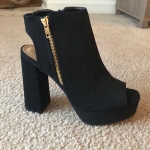 Open-Toe and Heel Platform Bootie Heels